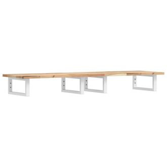 Berkfield Home Basin Shelf Wall Mounted Steel & Solid Wood Acacia in Brown