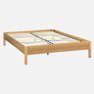 Sweeek Cama Con Somier De L&aacute;minas 160x200cm Decoraci&oacute;n Madera