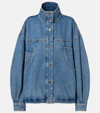 The Attico Oversized denim bomber jacket