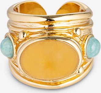 Gas Bijoux Goldener Ring mit Cabochons Simone