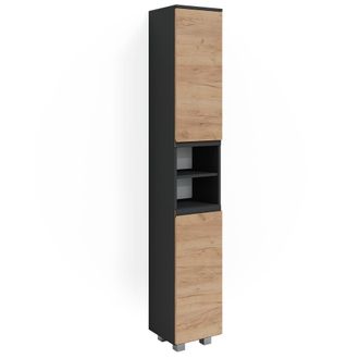 Vicco Armario De Ba&ntilde;o J-shape, Gris, 30 X 190 Cm, Vicco