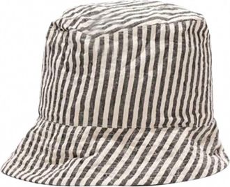Engineered Garments Mens Bucket Hat In Natural/black Stripe Cotton