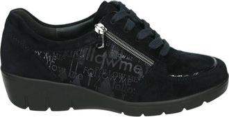 Semler Sportieve Lage Blauwe Nubuck Schoenen - Dames - Sneakers - Blauw - 36 EU - Leer - Schoenen