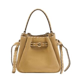 Tory Burch Tory Burch, Bucket Bags, female, Beige, Size: ONE SIZE Romy Pick Stitch Mini Purse