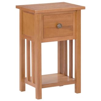 vidaXL Vidaxl - Mesa Revistero Con Caj&oacute;n Madera Maciza De Roble 35x27x55 Cm