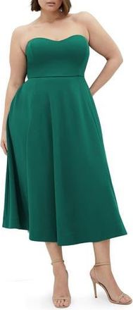 City Chic Pleated Sleeveless Maxi Dress in Sea Green at Nordstrom Rack, Size M/18W