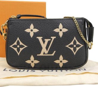 Louis Vuitton Bicolor Black Leather Pochette Pouch (Pre-Owned)