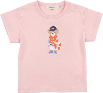 Fragile Bear Print Short Sleeve Top in Pink at Nordstrom, Size 18M