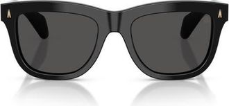 Moncler Bronzz 52mm Pillow Sunglasses in Shiny Black /Solid Dark Grey at Nordstrom