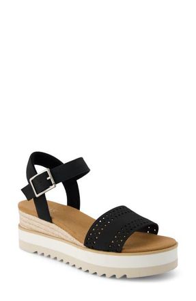 Toms Diana Platform Wedge Sandal in Black at Nordstrom, Size 7.5