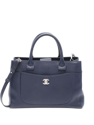 Chanel Interlocking CC leather two-way handbag - women - Leather - One Size - Blue