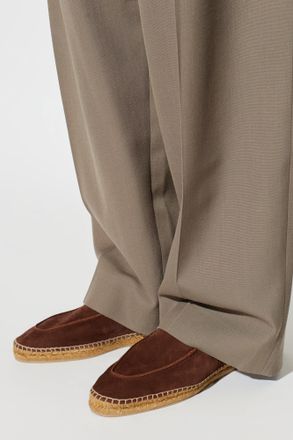 Tom Ford Leather Espadrilles, Mens, Brown