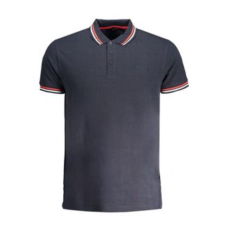 Cavalli Navy Cotton Men Polo Mens Shirt