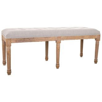 Wanderlust Deco Banqueta antigua de madera de caucho beige