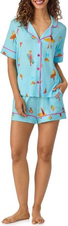 Room Service PJs Print Short Pajamas in Aqua Print at Nordstrom, Size X-Large