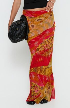 Princess Polly Rowana Maxi Skirt in Multi Paisley at Nordstrom, Size 10