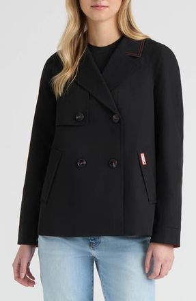 Hunter Tina Double Breasted Short Trench Coat in Black at Nordstrom, Size X-Small