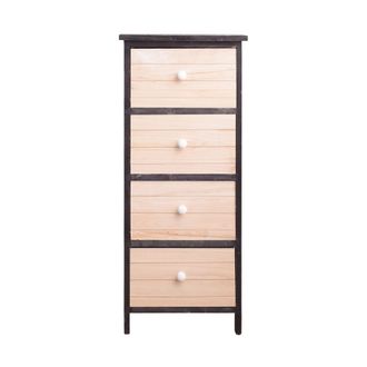 Mobili Rebecca Rebecca Mobili Cajonera Comoda 4 Cajones Madera Blanco Gris 81x35x25