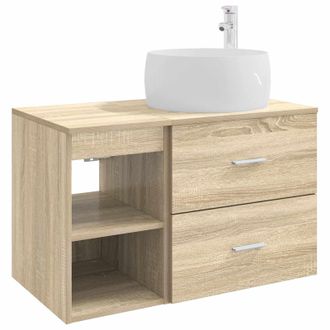vidaXL Juego De Muebles De Ba&ntilde;o 2 Pcs Roble Sonoma Vidaxl