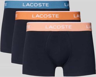 Lacoste Trunks aus Baumwoll-Mix im 3er-Pack in Marine, Gr&ouml;&szlig;e XXL
