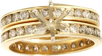 Pompeii3 3ct Diamond Eternity Gold Wedding Ring Set Setting Size Selectable