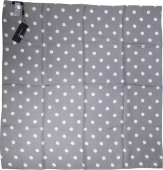 Dolce & Gabbana Mens Blue Polka Dot Silk Square Foulard 91.5cm X 89.5cm Scarf