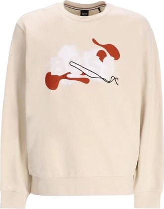 HUGO BOSS Uomo, Felpe, Beige, XS, new