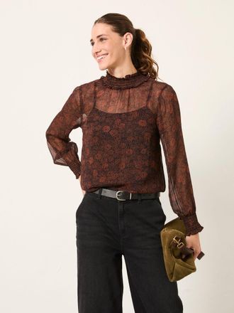 Fat Face FatFace Jaclyn Black Circle Floral Blouse