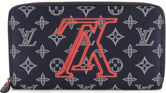 Louis Vuitton Black Coral Pink Canvas Long Wallet (Bi-Fold) (Pre-Owned)