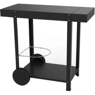 Eno Studio Carrello in acciaio verniciato a polvere nera con due ripiani