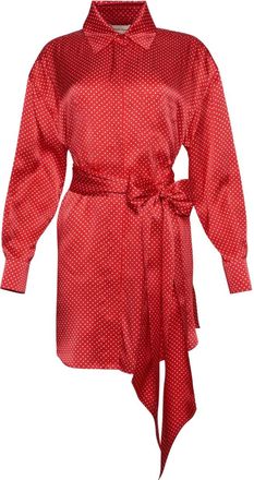 Alexandre Vauthier Mini-jurk met stippen en strik - Rood