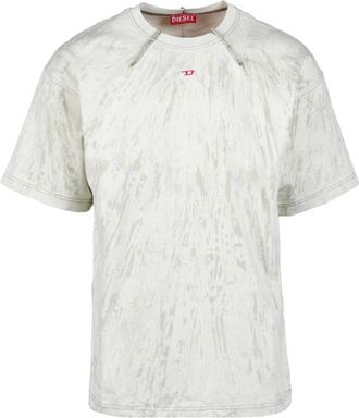 Diesel Tops, Heren, Grijs, S, Katoen, Katoenen T-shirt