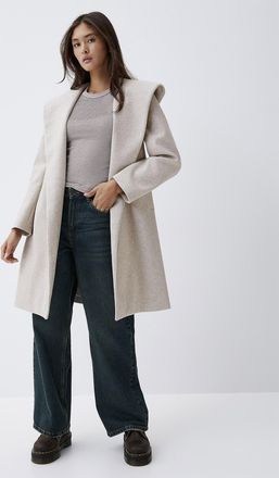 Twik Womens Hooded felted trench coat