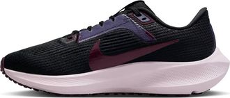Nike Womens Air Zoom Pegasus 40 Running Shoes In Black/night Maroon-Purple Ink
