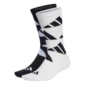 adidas AEROREADY Crew Logo Brand Love Socks 2 Pairs Black White HT3462