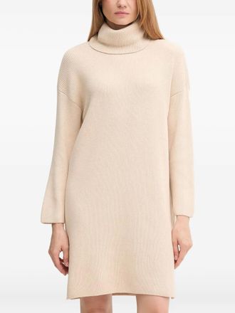 Barbour roll-neck ribbed mini dress - women - Cotton/Polyamide - 10 - Neutrals