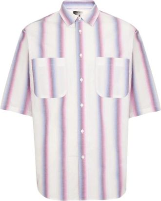 Isabel Marant Kort Mouw Ronde Hals Chemise - Heren - Korte mouwen Overhemden - Roze - XS - Katoen - Overhemden