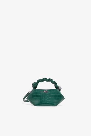Ganni Green Croco Patent Mini Bou Bag