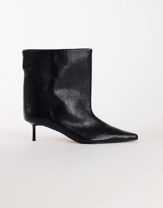 Topshop Kai stivaletto extra wide con tacco nero