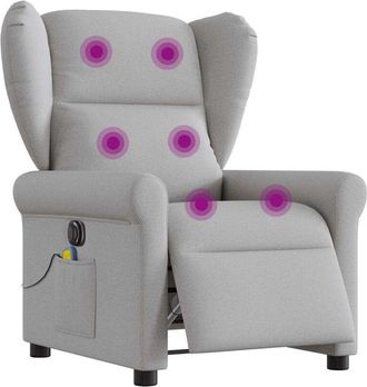 vidaXL Sill&oacute;n Reclinable De Masaje El&eacute;ctrico Tela Gris Nube Vidaxl