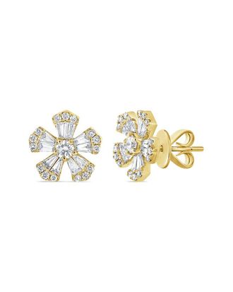 Sabrina Designs 14K 0.99 Ct. Tw. Diamond Flower Earrings