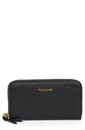 Elie Tahari Barclay Faux Leather Zip Around Continental Wallet in Black at Nordstrom Rack