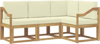 vidaXL Conjunto De Sof&aacute;s De Exterior 4 Uds. Blanco Y Crema Vidaxl