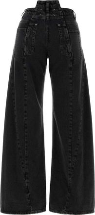 Maison Margiela Womens Black Denim Wide-Leg Jeans Mediumblackstone