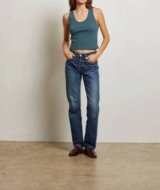 perfectwhitetee Structured Rib Bra Friendly Tank Top In Slate