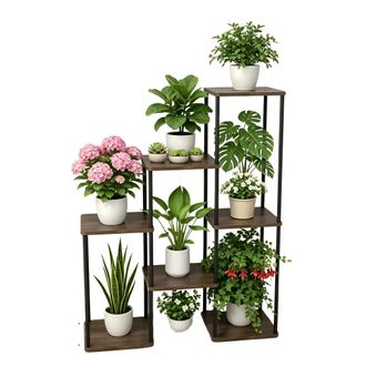 OEM Soporte Para Plantas De Varios Niveles, Metal Resistente, Dise&ntilde;o Que Ahorra Espacio, T-7-tier