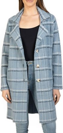 Love Token Eve Button Down Coatigan In Blue