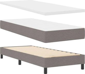 vidaXL Cama Box Spring Con Colch&oacute;n Con Colch&oacute;n Taup&eacute; 80 X 200 Cm Vidaxl