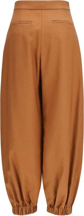 Fendi Womens Cotton And Linen Balloon Pants Wood-26 Linen; Trousers