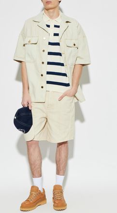 Balmain Denim Shorts, Mens, Cream